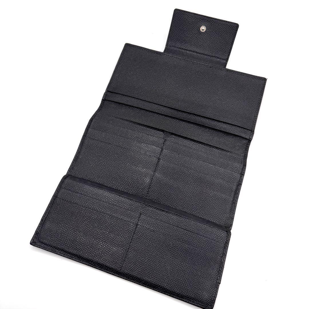 美品✨ブルガリ　長財布　三つ折り財布　クラシコ　Wホック　レザー　ブラック