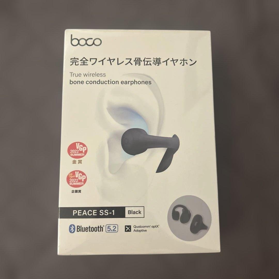 【新品】BOCO 完全ワイヤレス骨伝導イヤホン ブラック PEACESS-1BK