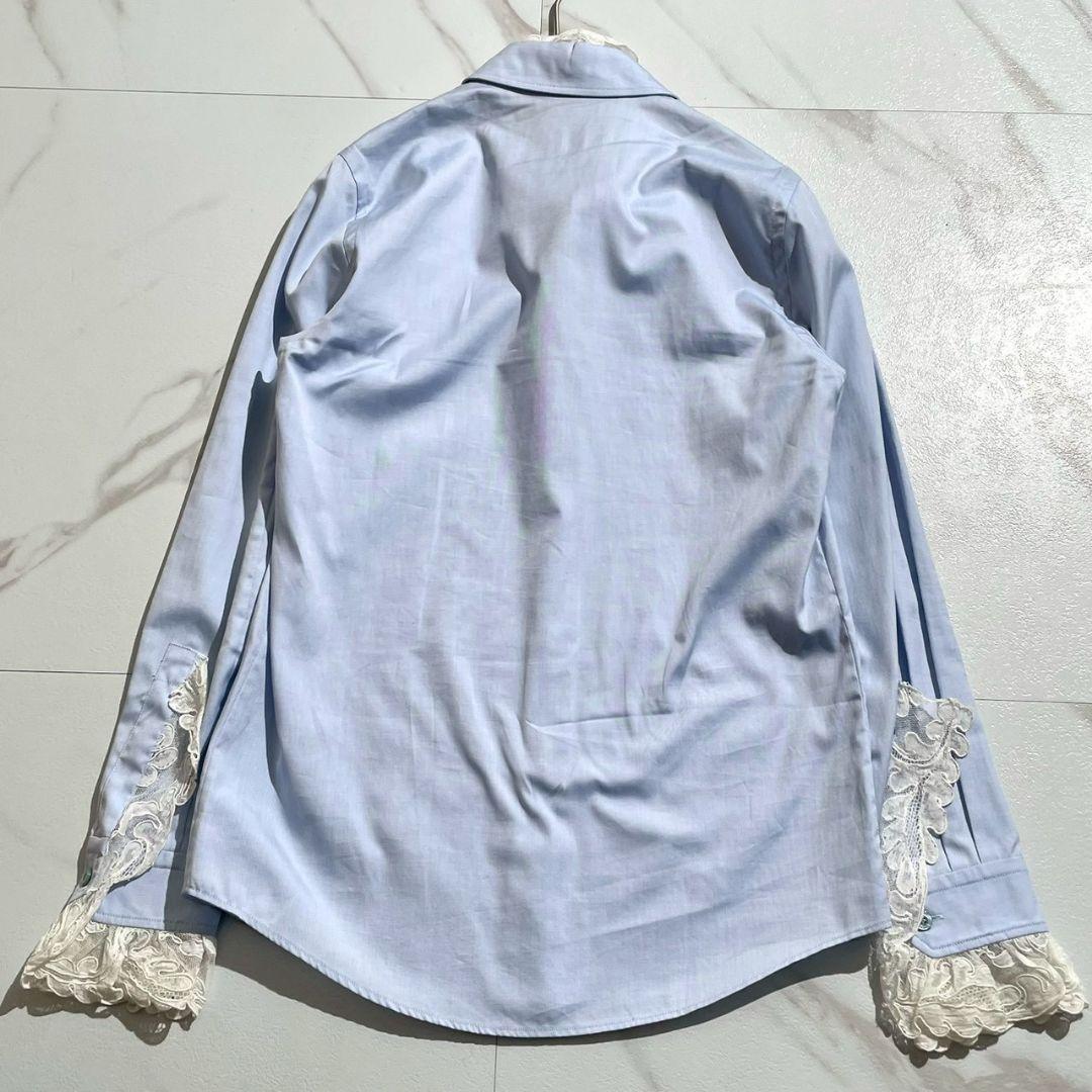 希少/リボンブローチ付き☆グッチ　長袖ブラウス　レース　38　イタリア製