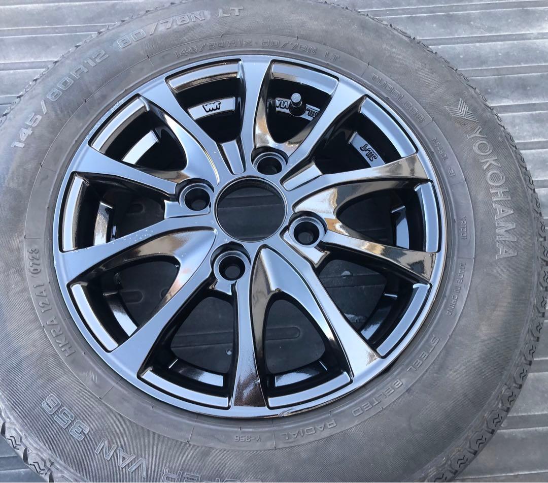 軽トラ・軽バン用　サマータイヤ　アルミホイール４本セット