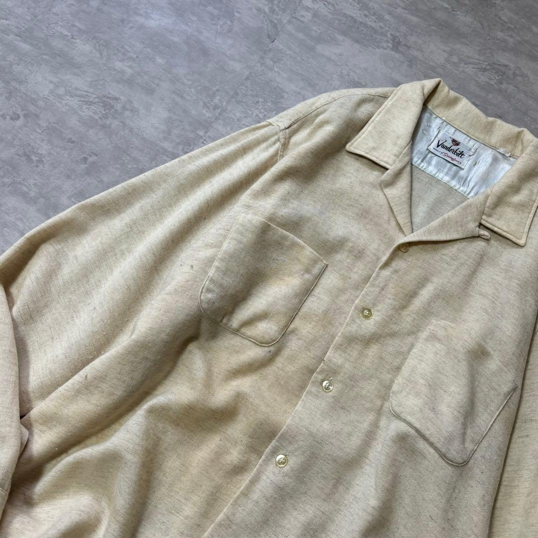 60s vintage Springfoot ウール 開襟シャツ カスリ