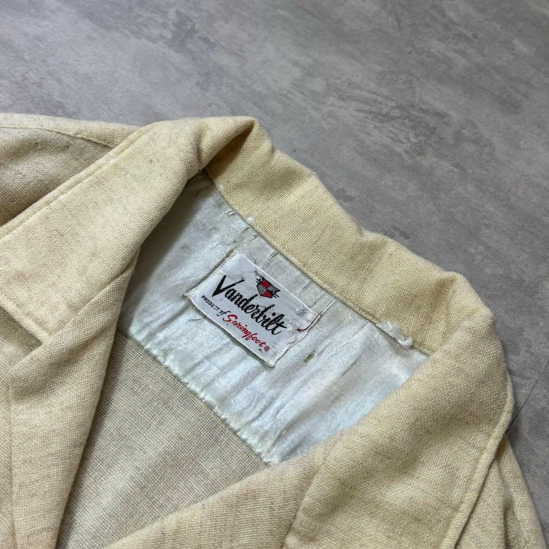 60s vintage Springfoot ウール 開襟シャツ カスリ