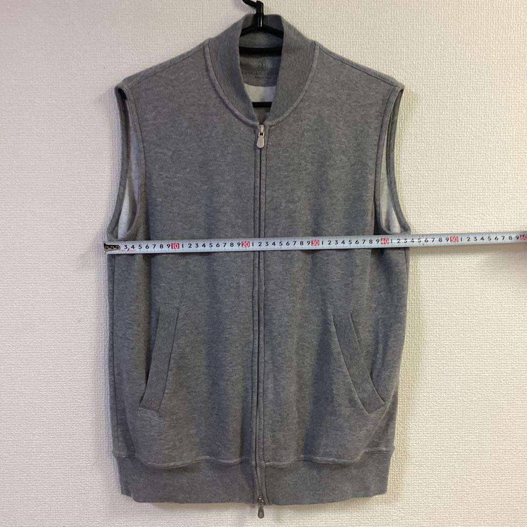 ブルネロ クチネリ　グレー ノースリーブ ベスト ダブルジッパー