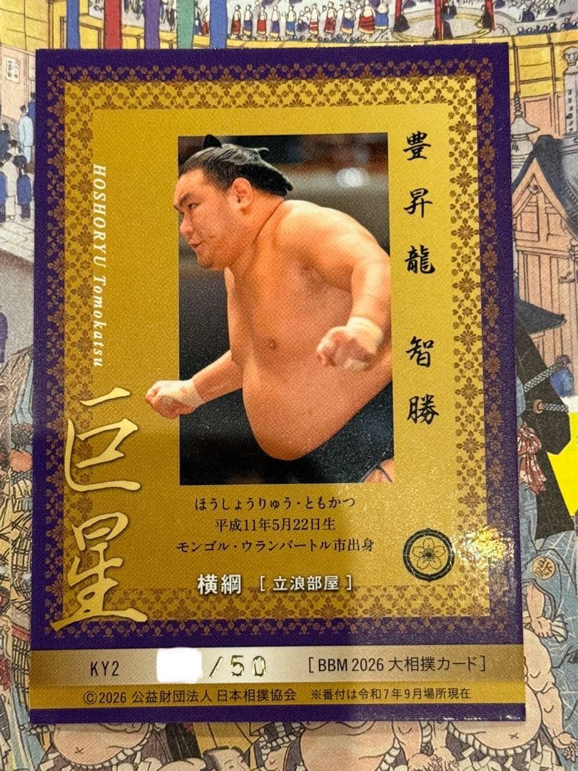 大相撲 BBM 2026 SUMO CARDS インサートカード　巨星　豊昇龍
