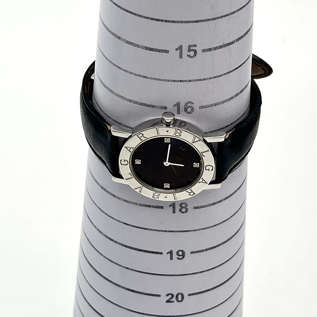 BVLGARI BB30SLD ブラック文字盤　ダイヤ4P クォーツ　シルバー