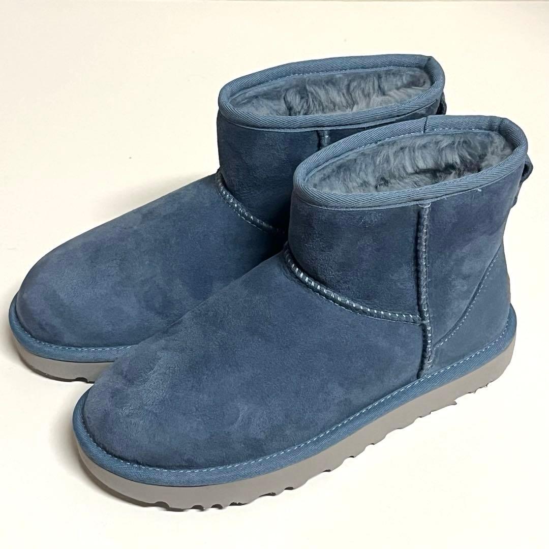 未使用級✨UGGムートンブーツ クラッシックミニⅡ 1016222ブルーグレー
