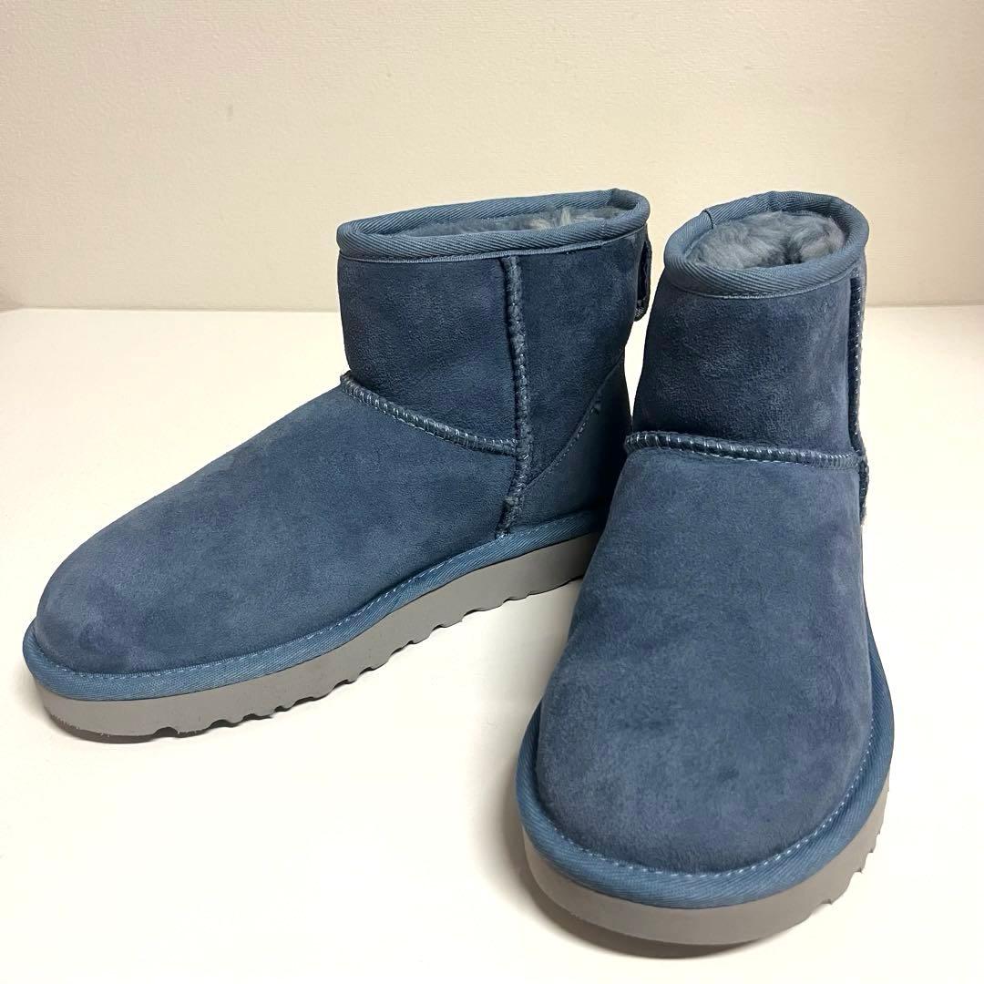 未使用級✨UGGムートンブーツ クラッシックミニⅡ 1016222ブルーグレー