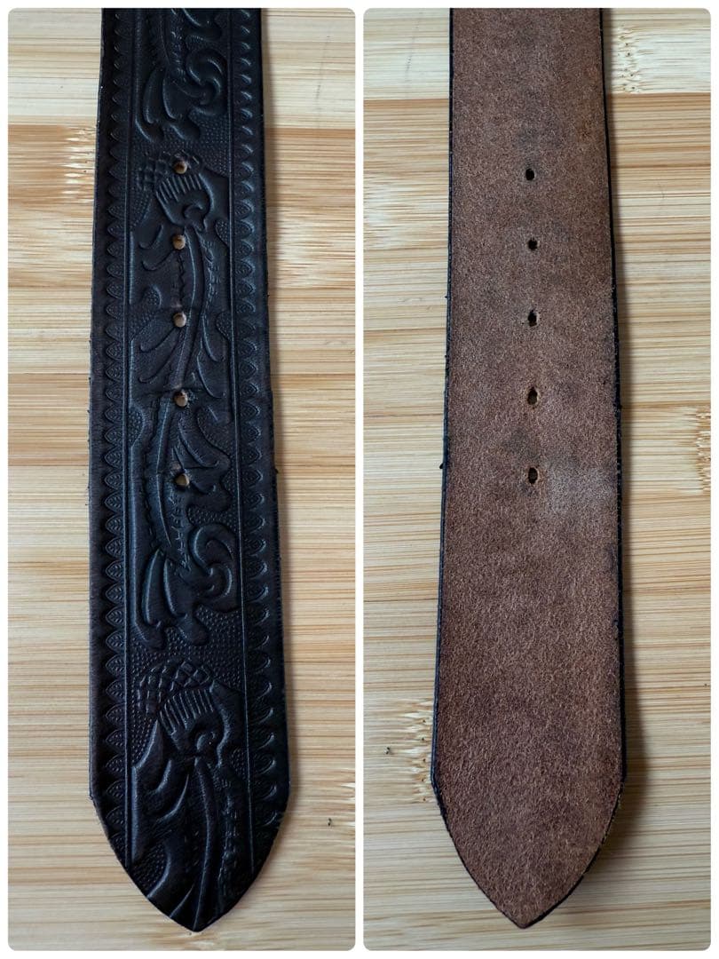 ⭐️ACE WESTERN BELTS⭐️エンボス⭐️ブラック(茶芯)レザー⭐️34