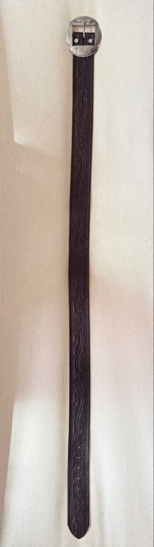 ⭐️ACE WESTERN BELTS⭐️エンボス⭐️ブラック(茶芯)レザー⭐️34