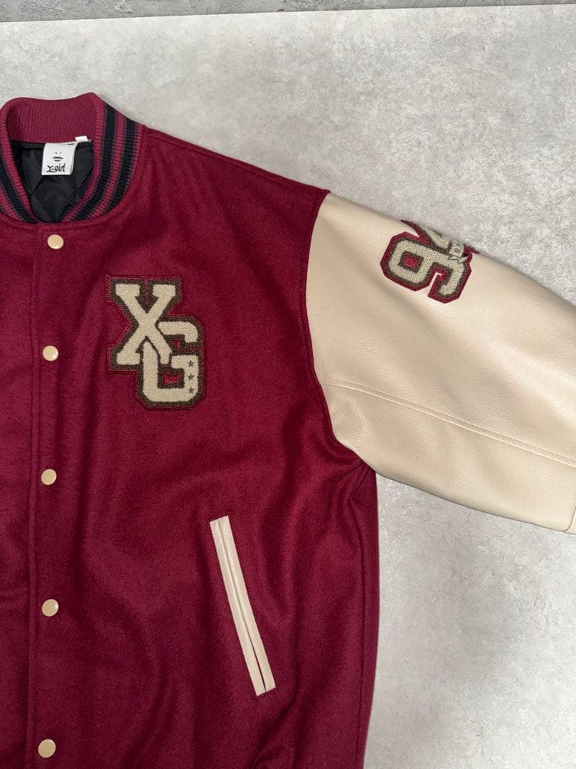 Xgril スタジャン　バーガンディー