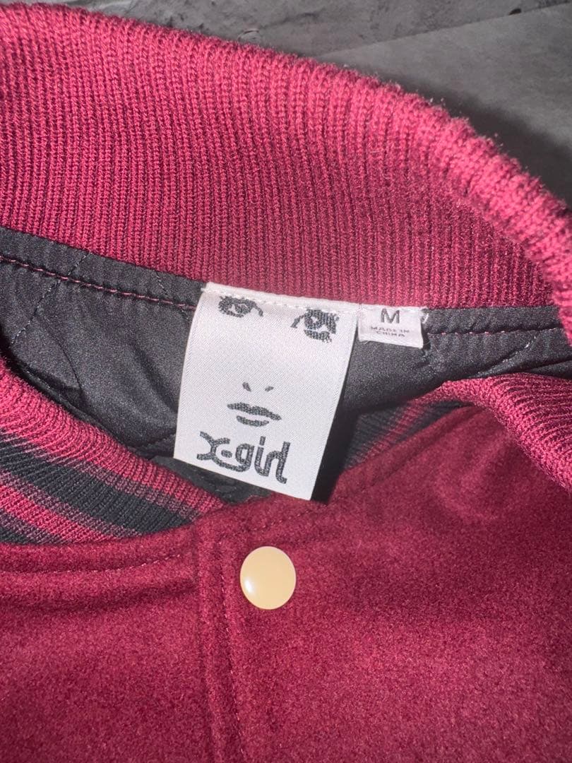 Xgril スタジャン　バーガンディー