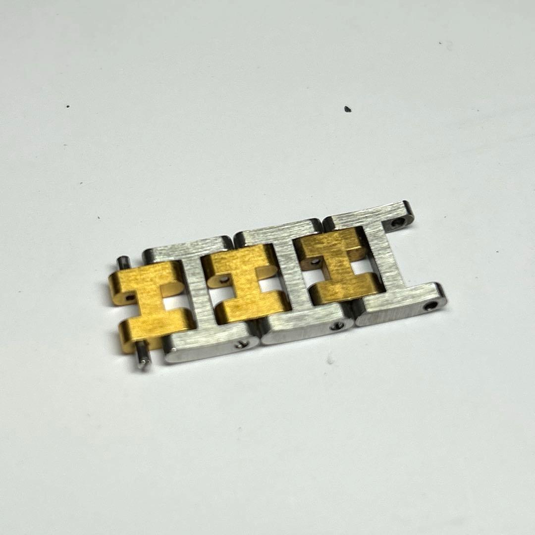 エルメス クリッパー腕時計白/金コンビ　女性用バント調整駒3個分