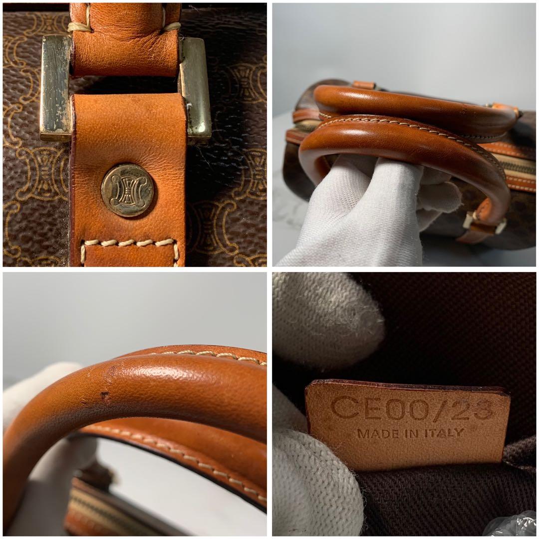 美品 セリーヌ ハンドバッグ　ミニボストン　マカダム　レザー　ゴールド金具