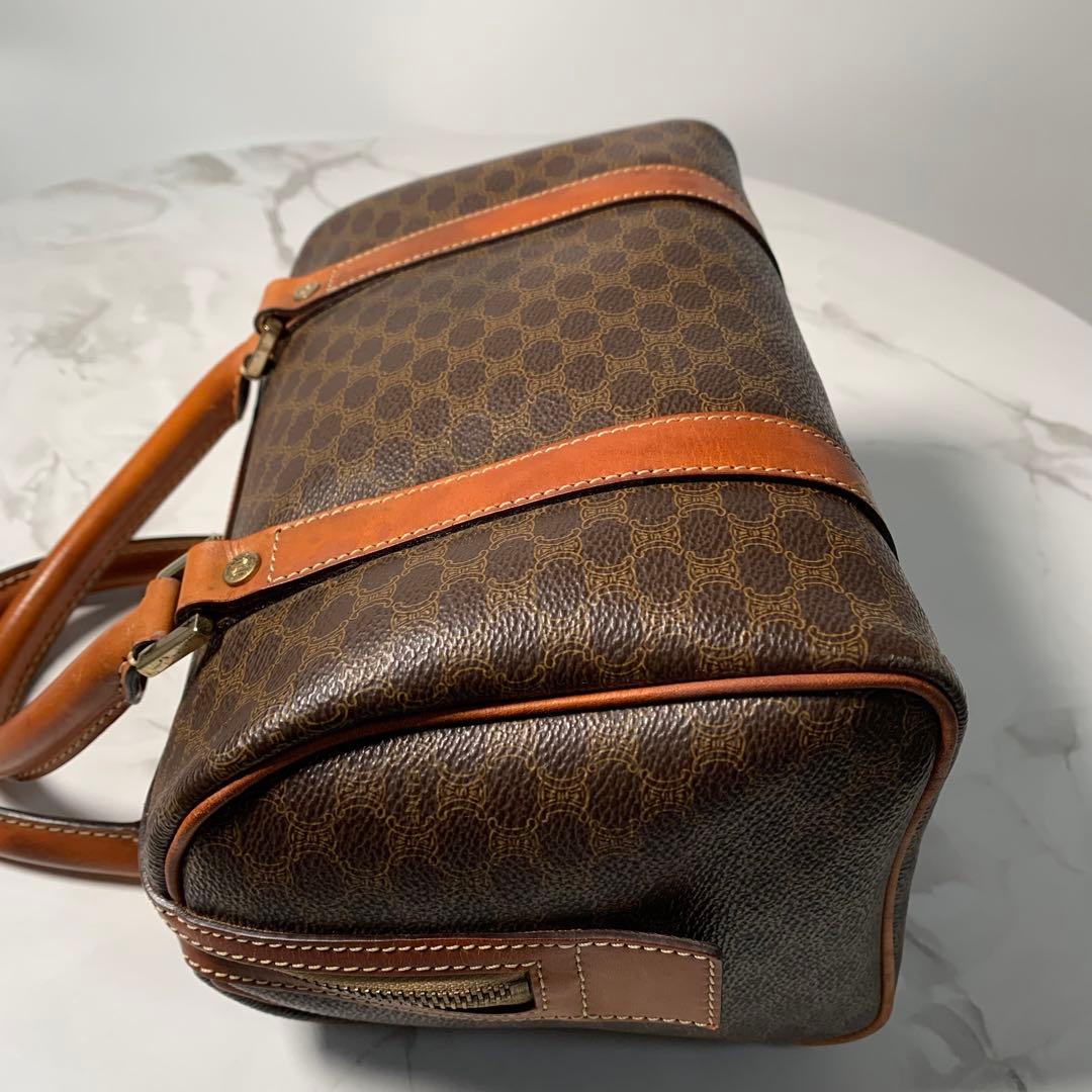 美品 セリーヌ ハンドバッグ　ミニボストン　マカダム　レザー　ゴールド金具