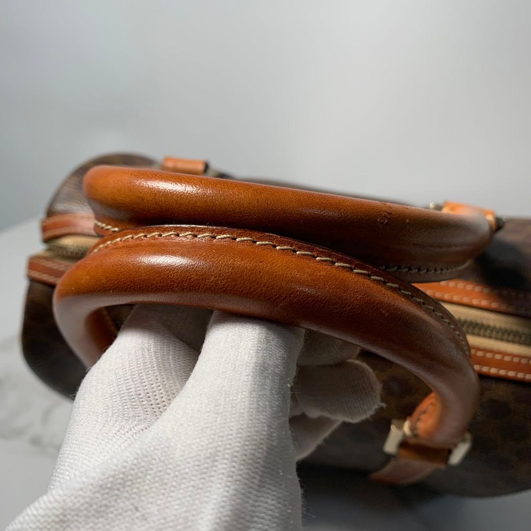 美品 セリーヌ ハンドバッグ　ミニボストン　マカダム　レザー　ゴールド金具