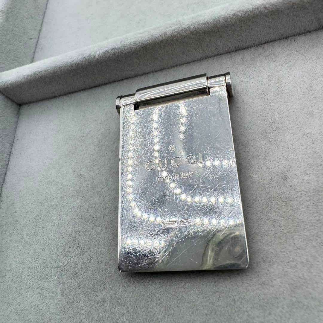 【ヴィンテージ】GUCCI マネークリップ　シルバー925 ロゴ