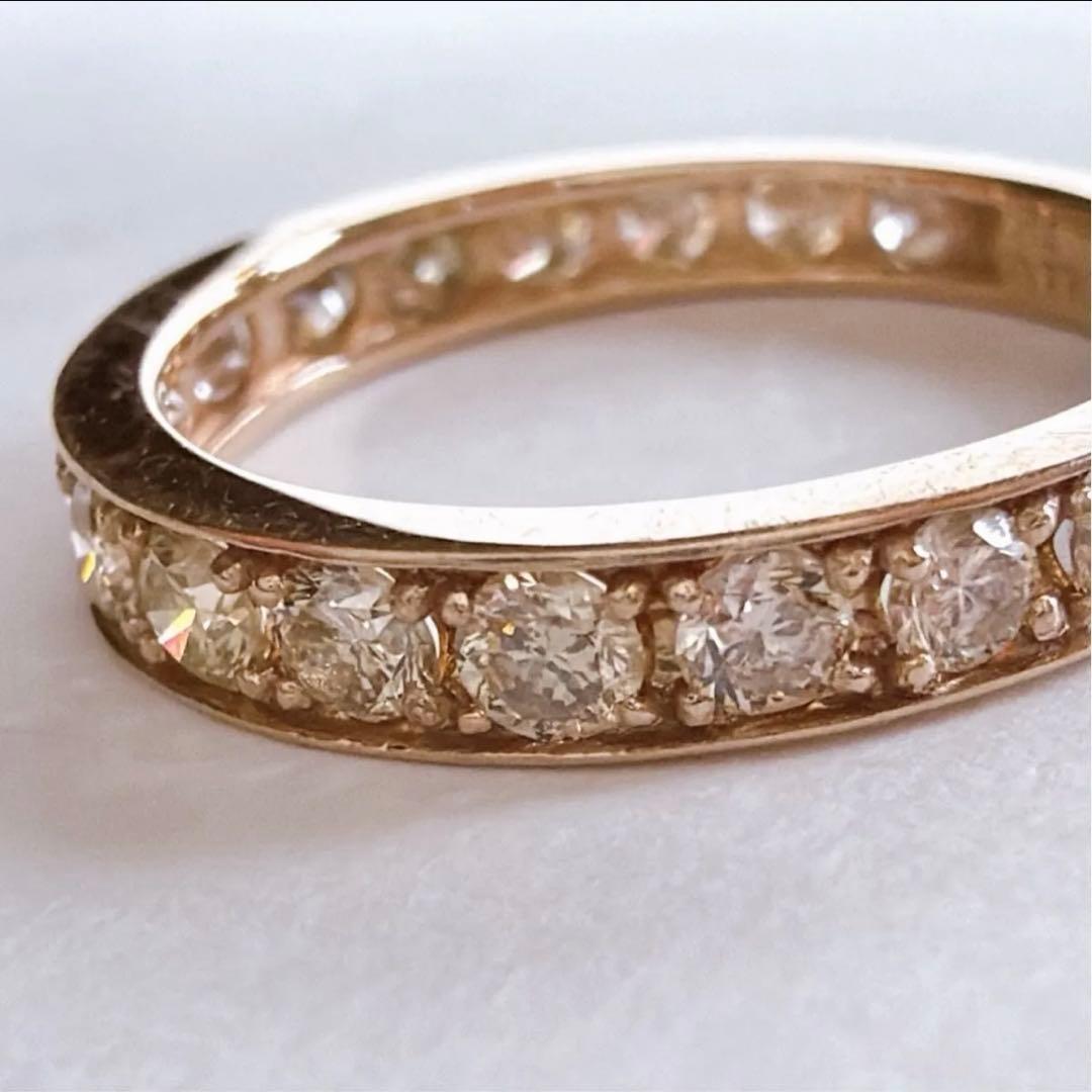 【1217】 K18PG 天然ダイヤモンド 1ct エタニティ 11.5〜12号