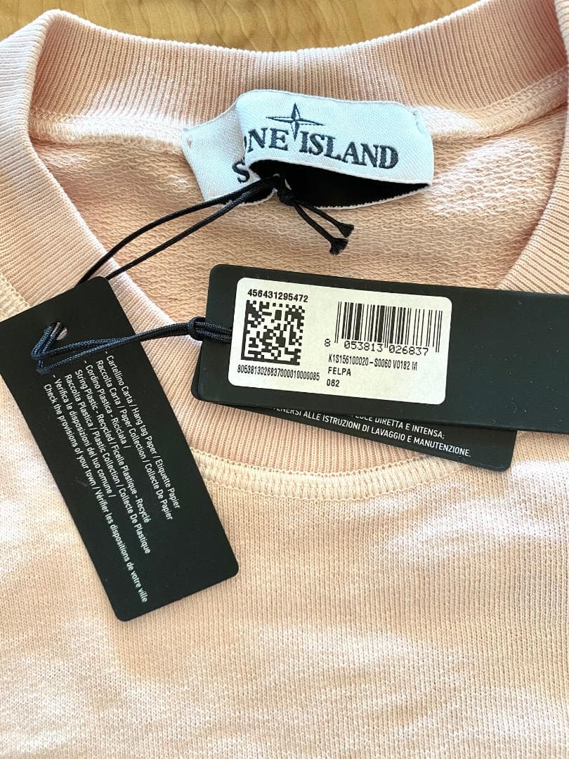 25SS【新品】STONE  袖ワッペンロゴ スウェット M ローズ