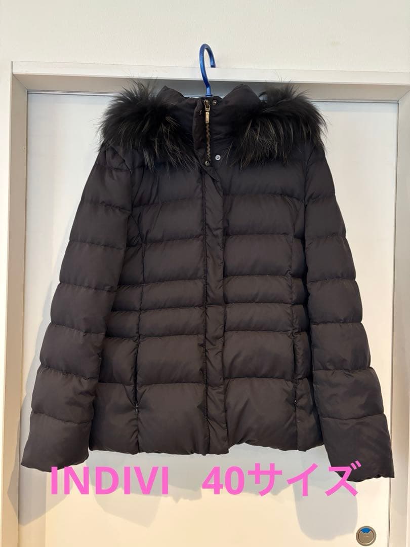 INDIVIインディヴィ★ショートダウンジャケット★ブラック40