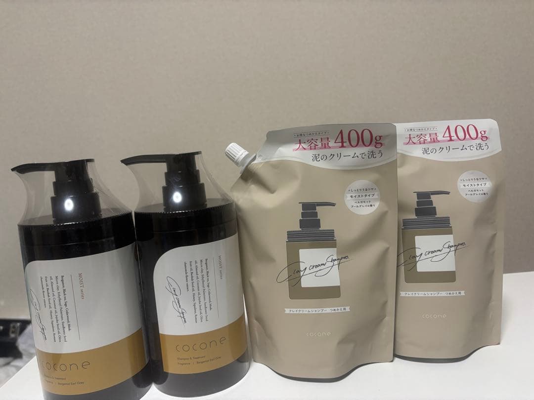 cocone クレイクリームシャンプー 本体2つ+詰め替え2個 計4個セット