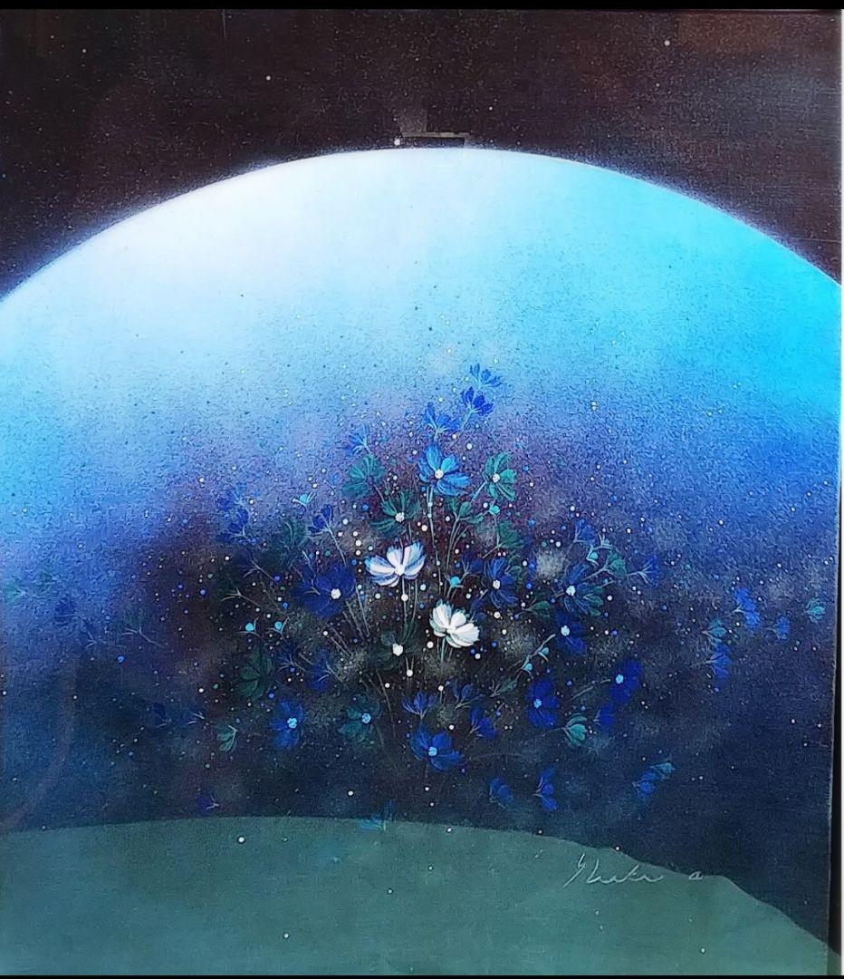 なかさま専用　抽象画 青 キャンバス フレーム付き