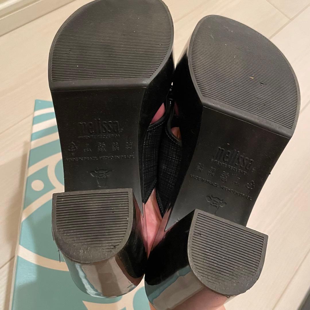 ヴィヴィアンウエストウッド×メリッサ　ブラックミュール（数回使用）24センチ