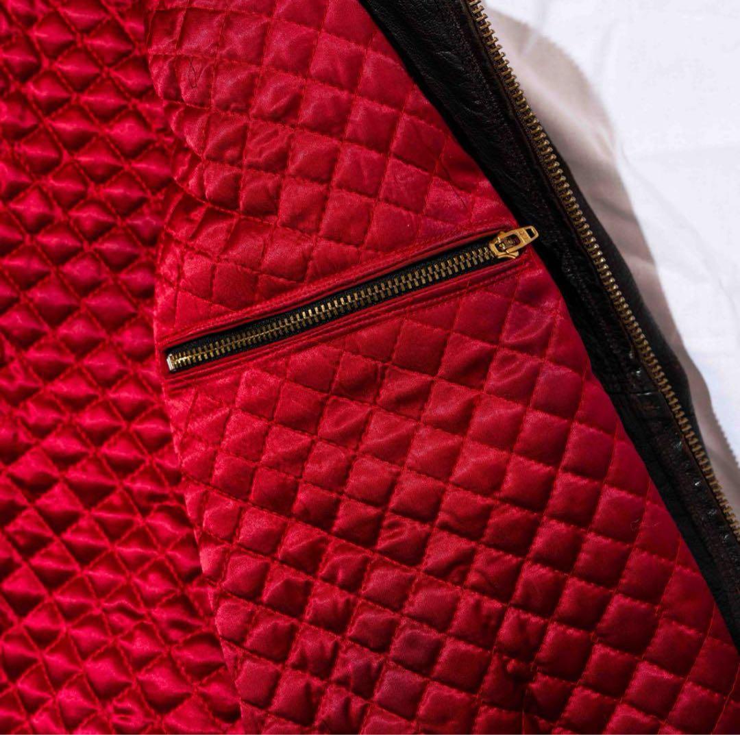 ヴィンテージ リメイク レザージャケット 裏地キルティング