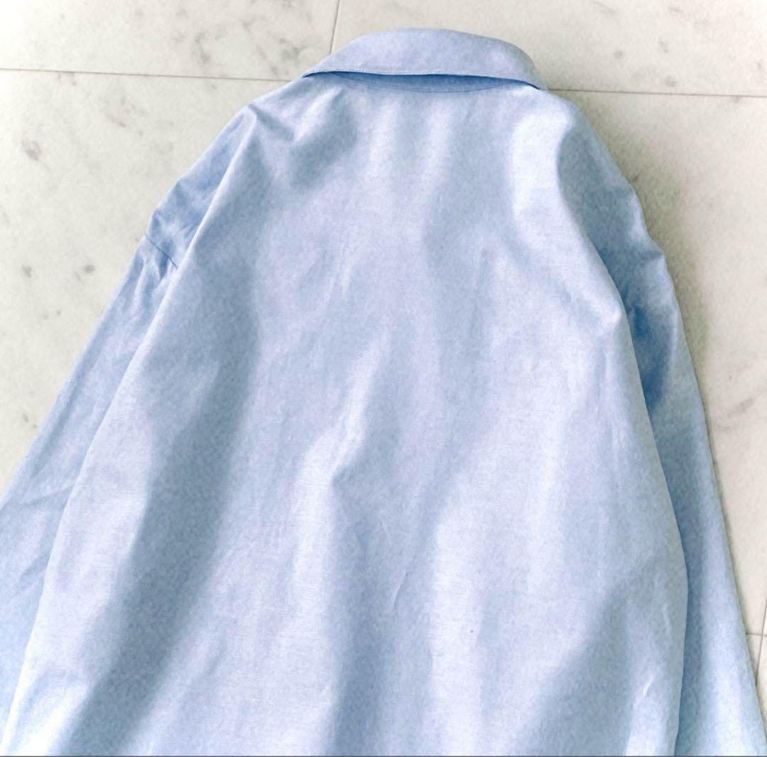 極美品 グッチ GUCCI フロントフリル 比翼仕立て コットンブラウス 長袖