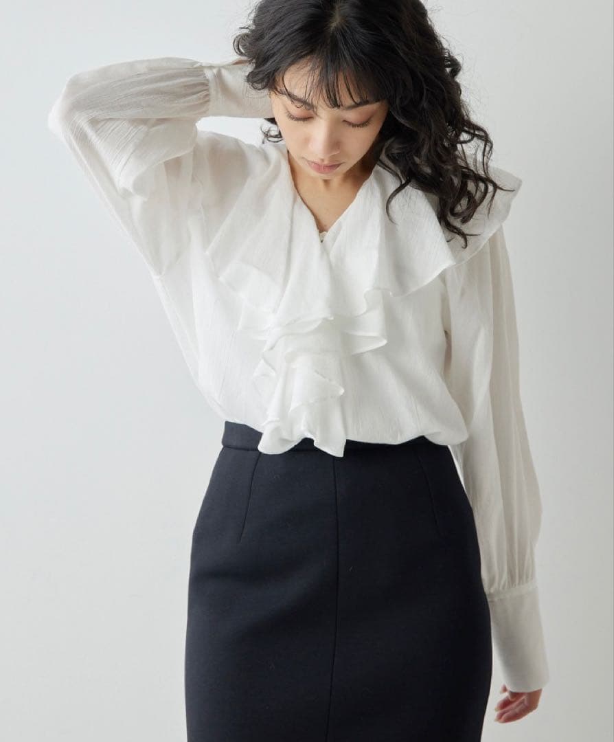 Whim Gazette カスケードフリルブラウス