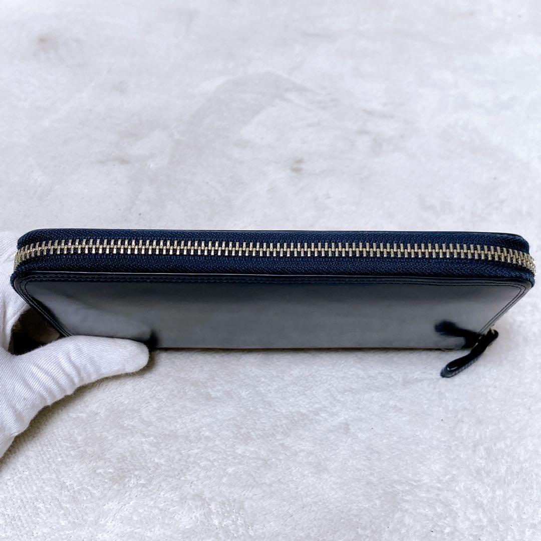 希少　PORTER ポーター　カウンター　長財布　ラウンドジップ　ネイビー　本革
