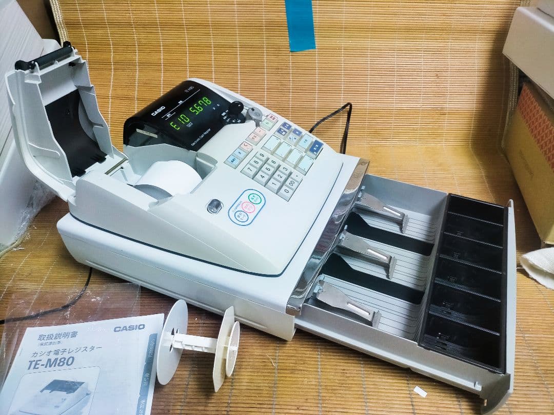 カシオレジスター　TE-M80　中古品　人気機種感熱紙　送料無料　753753