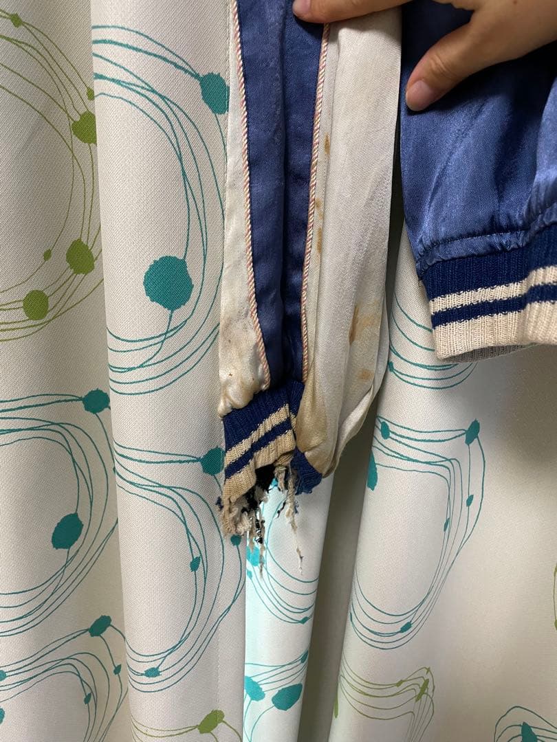 青い虎と鷲の刺繍スカジャン