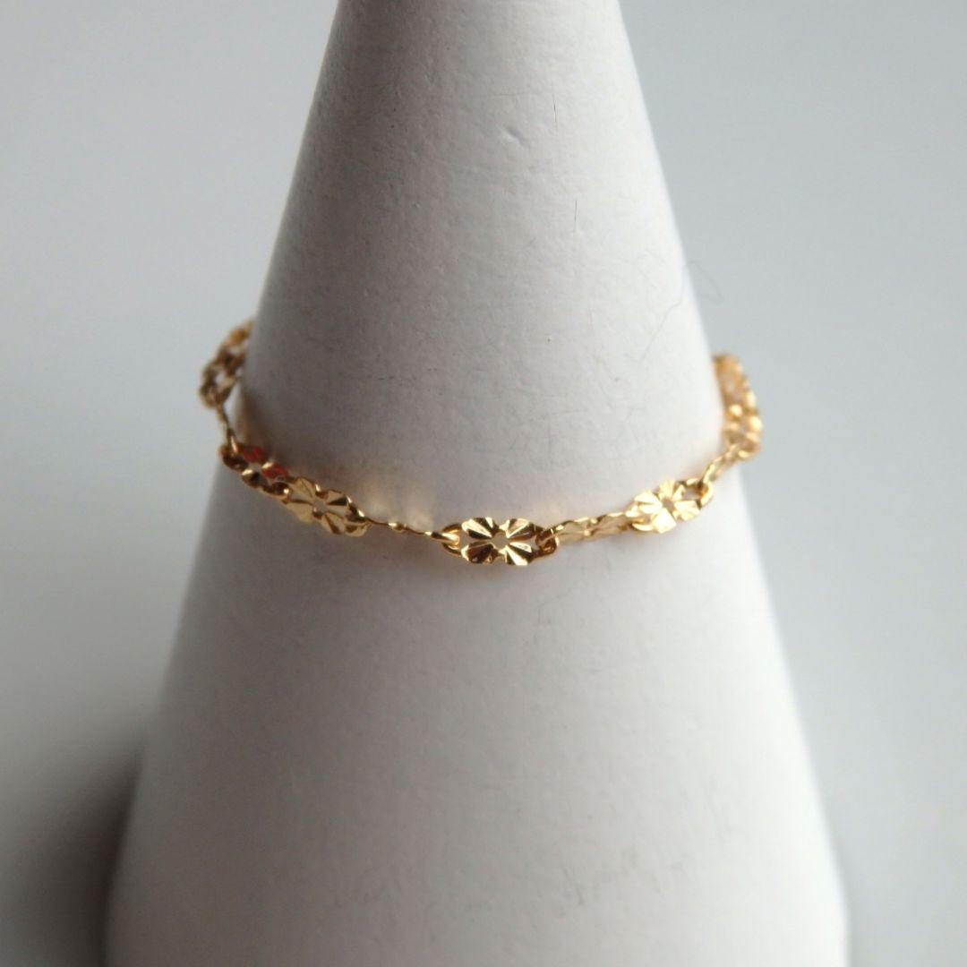 ゆき　k18リング　チェーンリング　クローバーチェーン　つけっぱなし