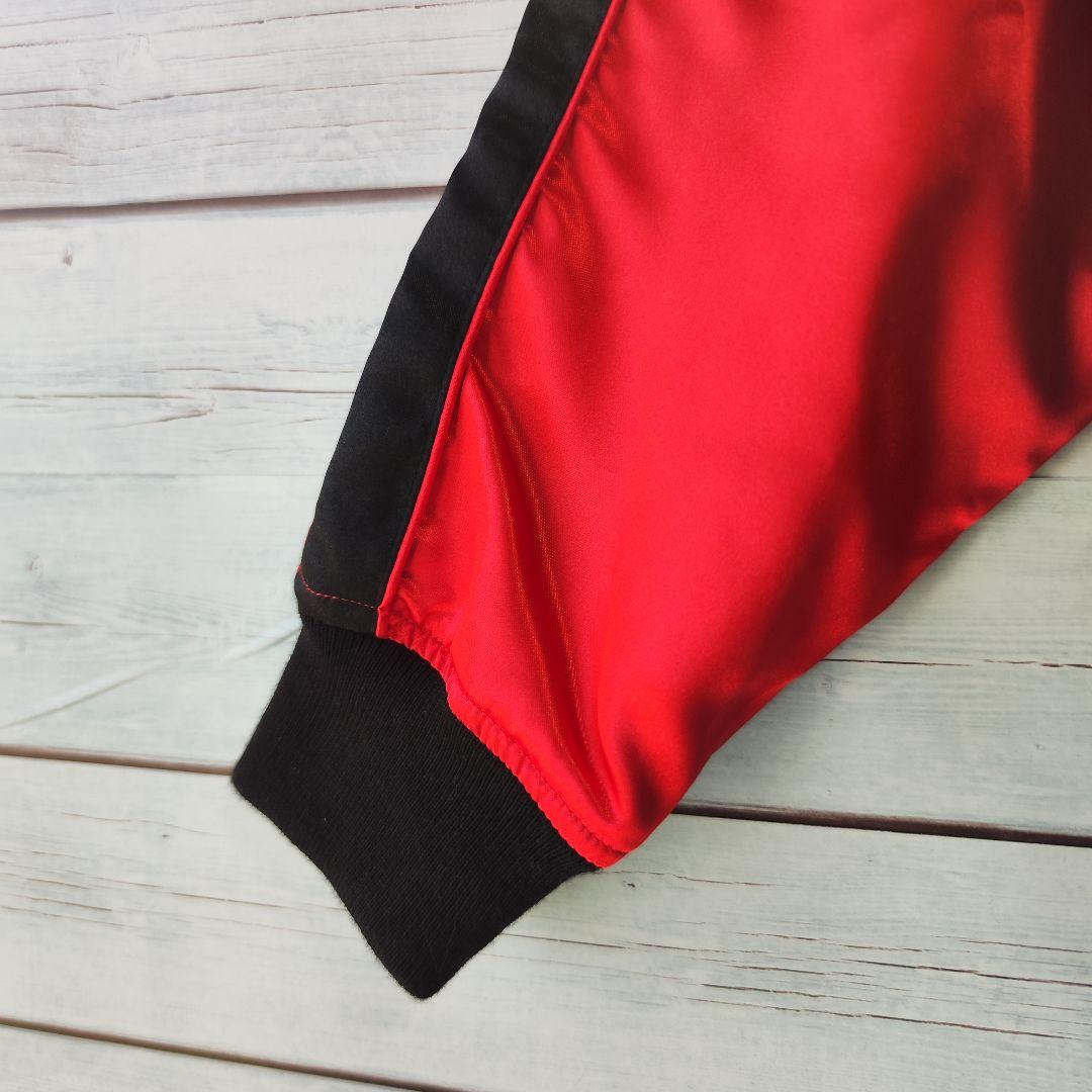 XL【美品】抜刀娘/ビッグサイズリバーシブルスカジャン/和柄/刺繍/赤黒