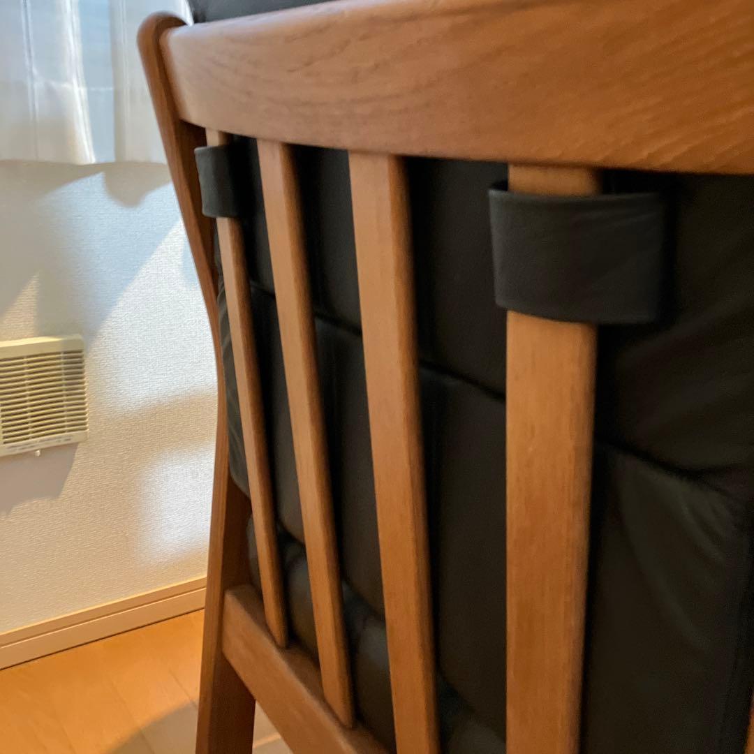 最終大幅値下げ　黒本革レザー 1人掛けソファセット