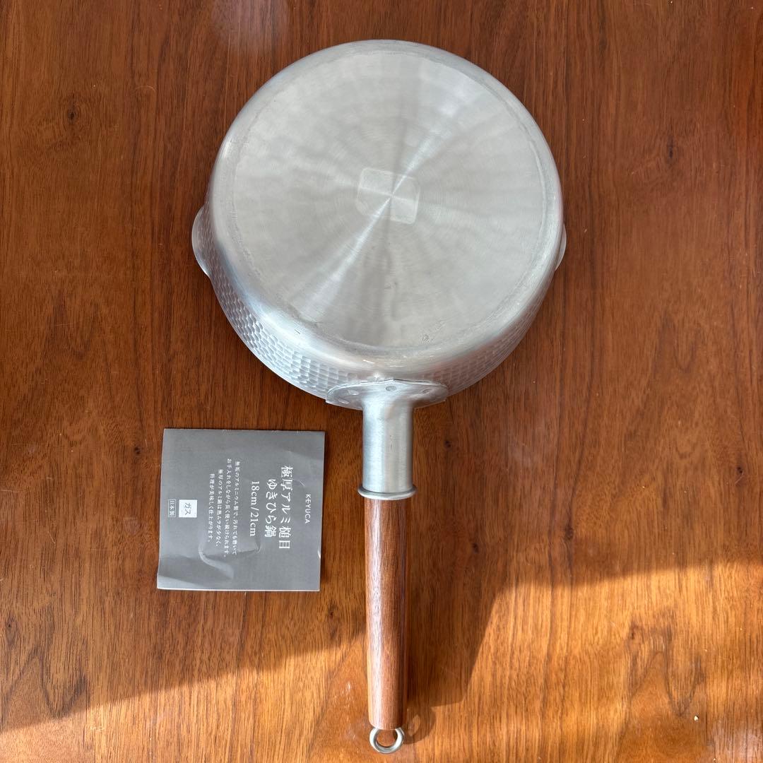 極厚アルミ槌目雪平鍋 21cm 木製ハンドル ガス 未使用