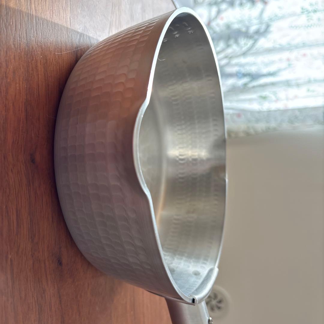 極厚アルミ槌目雪平鍋 21cm 木製ハンドル ガス 未使用