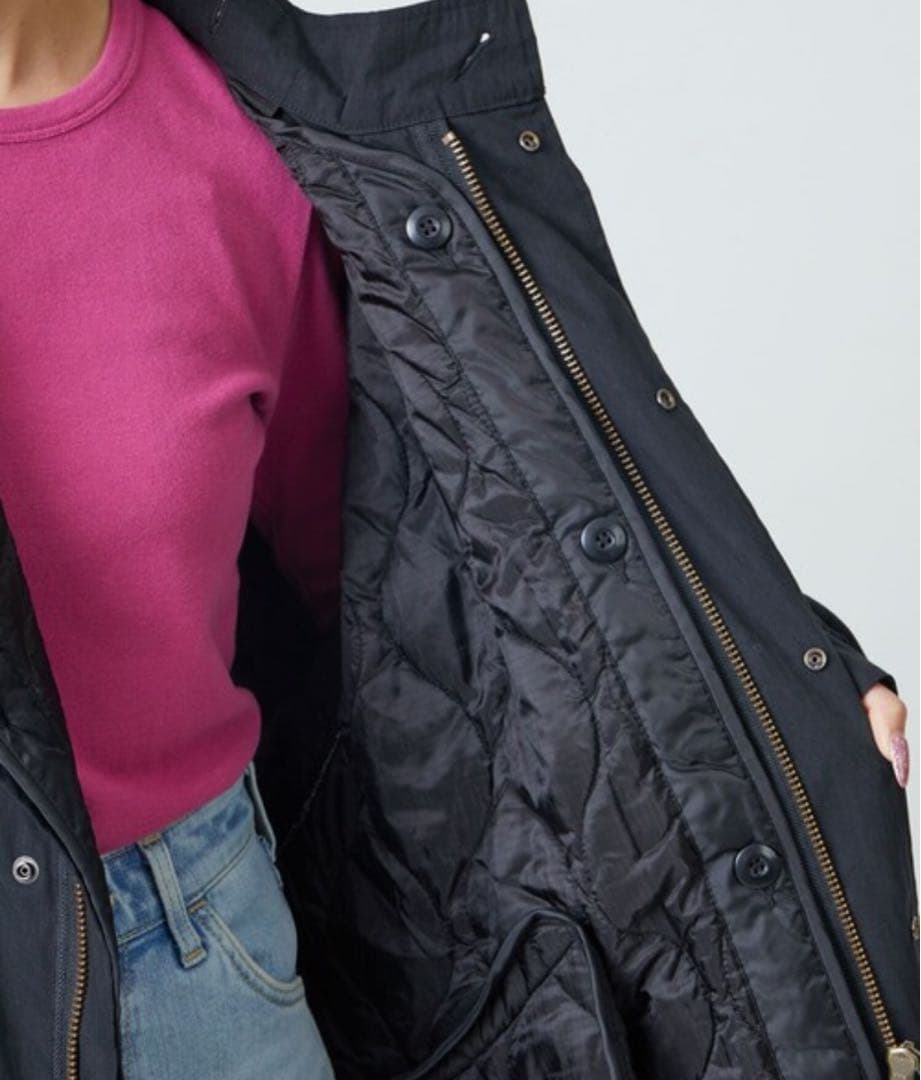 ちぃたんたん　ジャケット ミリタリージャケット ブラック