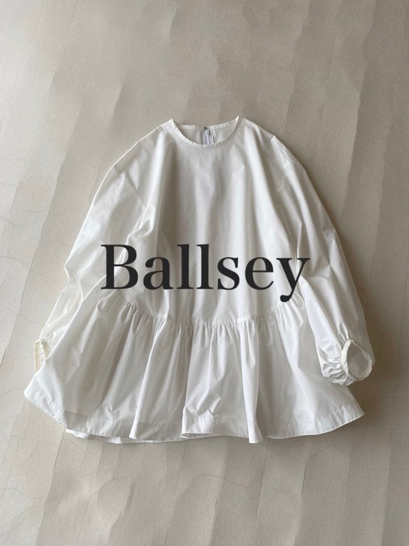 トゥモローランドBallseyストレッチタフタクルーネックプルオーバーブラウス