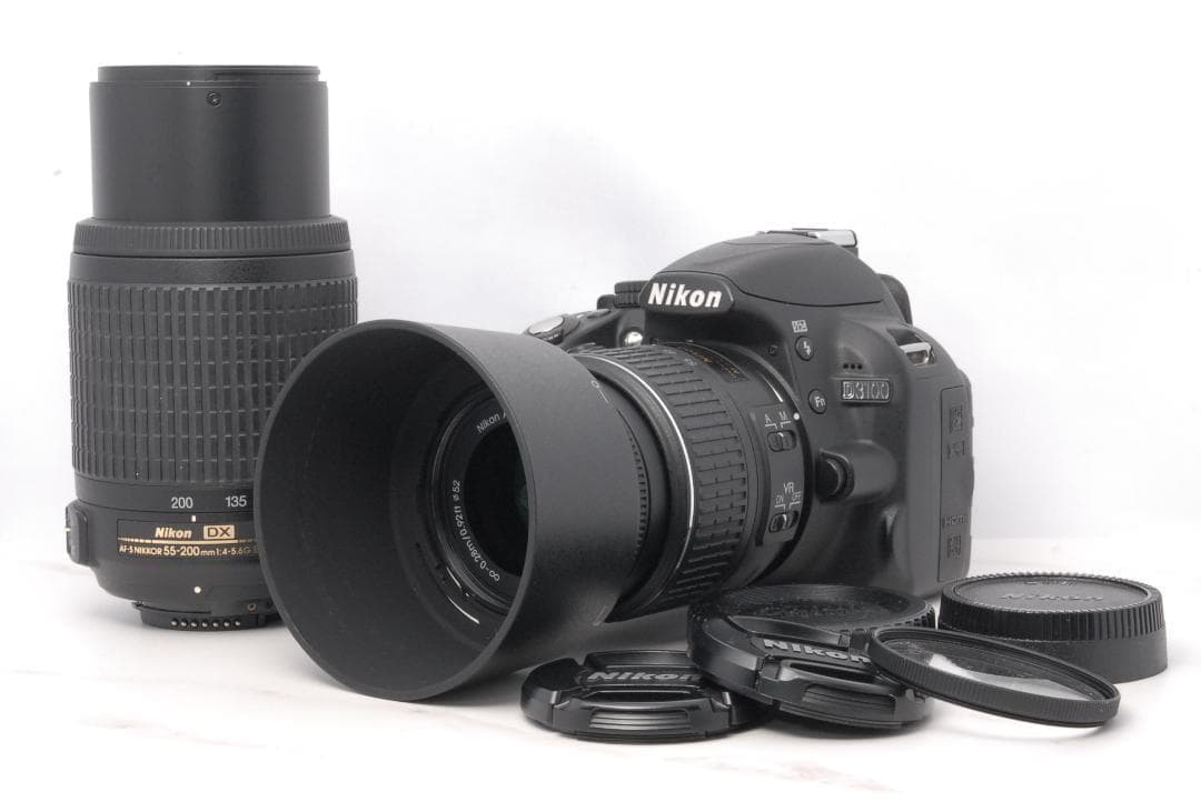 Nikon D3100 ダブルレンズキット＋望遠レンズカメラバッグ付 動作確認済