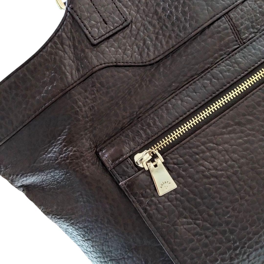 ✨美品アニアリ ダークブラウン レザートートバッグ ビジネス クロコ