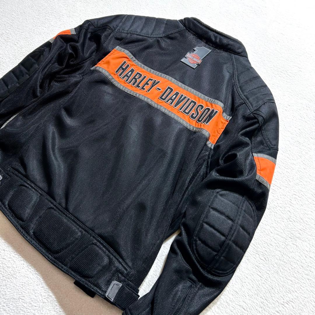 【HARLEY-DAVIDSON】 ライダースジャケット XL 刺繍ロゴ