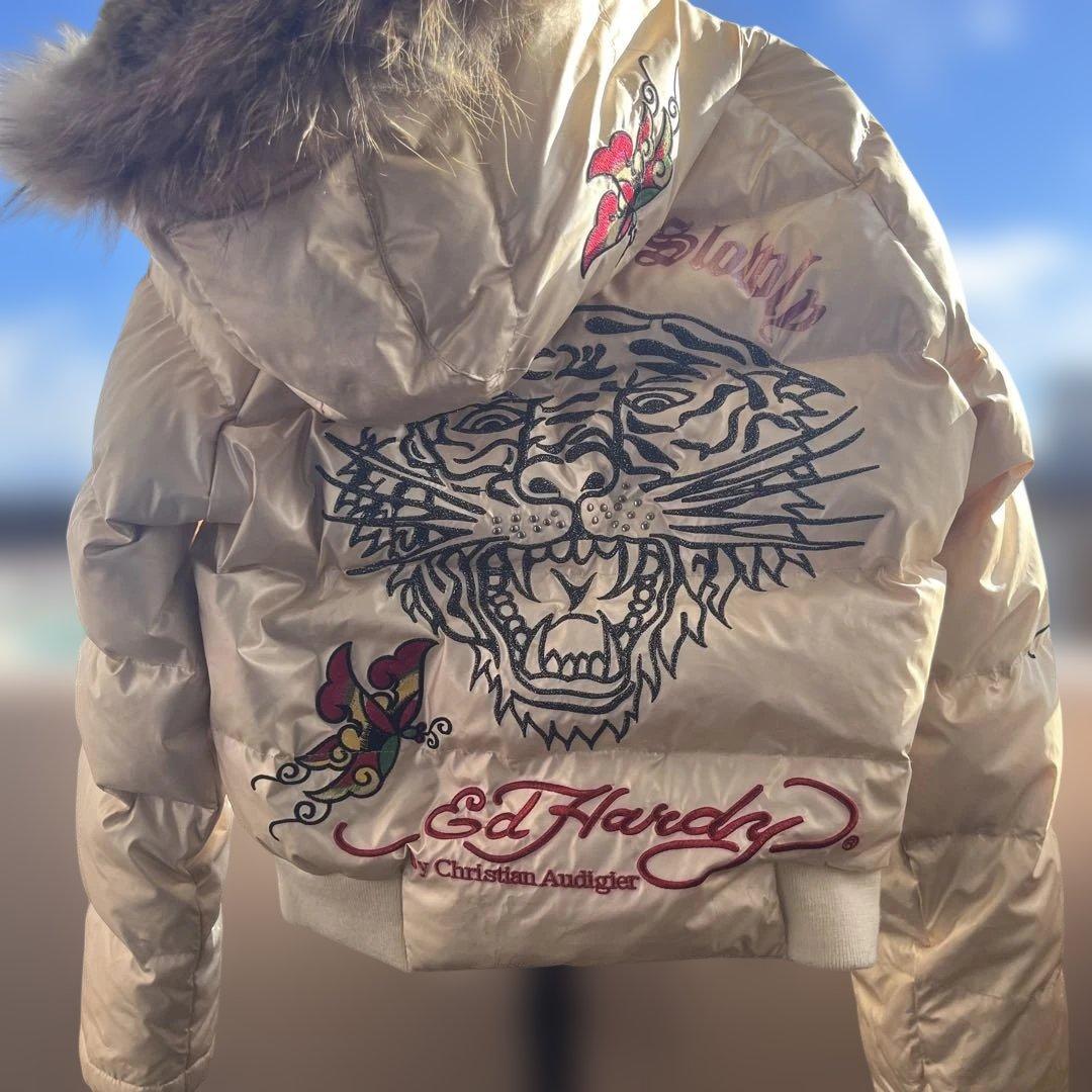 激レアEd Hardy ダウンジャケット　染み抜きクリーニング代値下げ済み