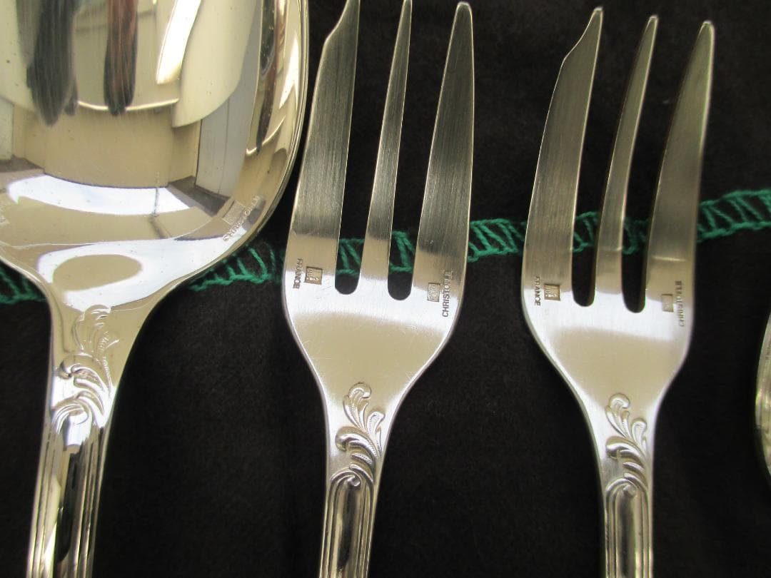 ☆仏蘭西高級銀器クリストフルシルバー カトラリー１０本　マルリー酸化防止収納袋入
