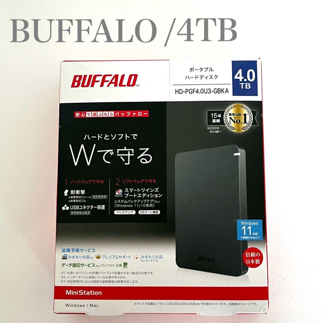 外付けハードディスク・ドライブ BUFFALO HDD 4TB HD-PGF4.0U3-GBKA