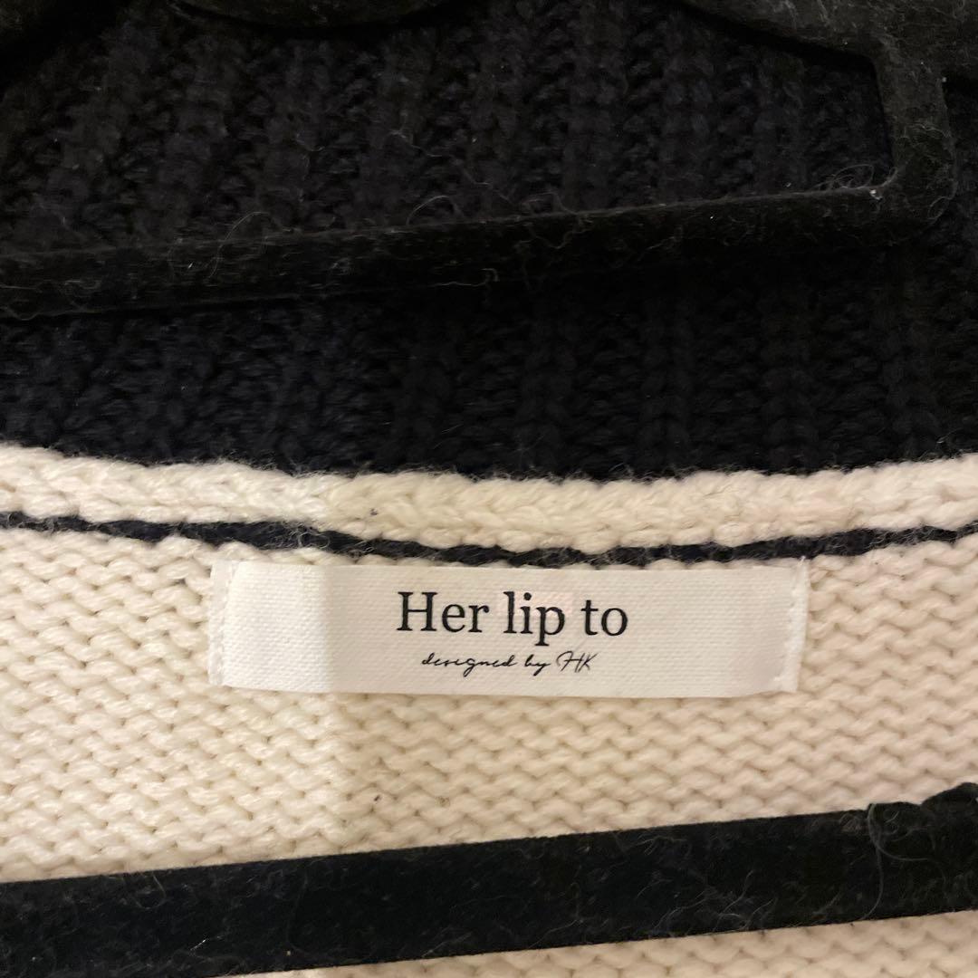美品⭐︎Her lip toニットパーカー　フリーサイズ小嶋陽菜　ブラックホワイト