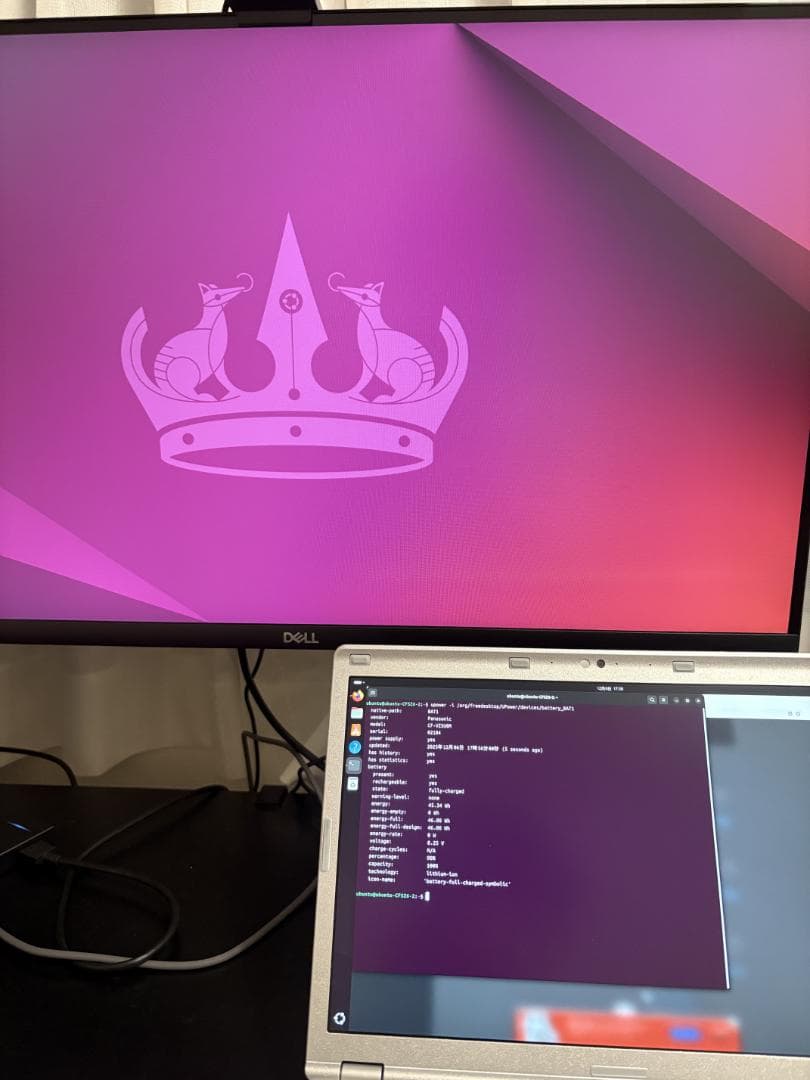 その他ノートPC本体 Let's note CF-SZ6 i5 8GB Ubuntu24LTS