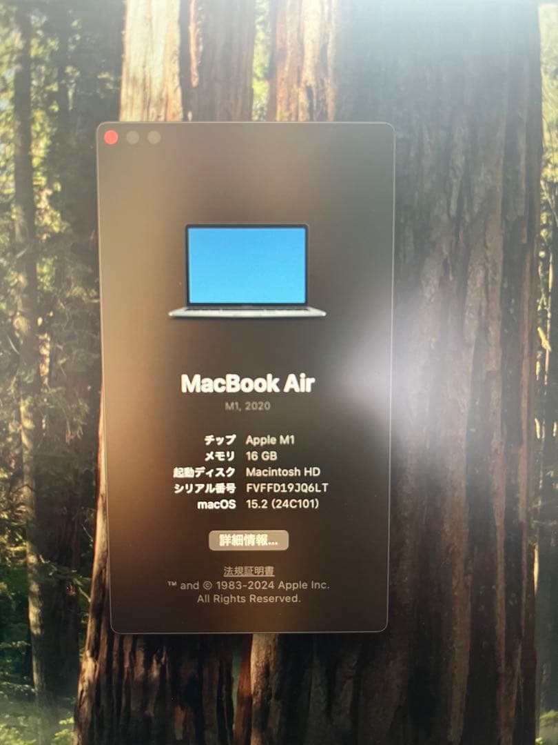 アップル Macbook Air M1 2020 13インチ