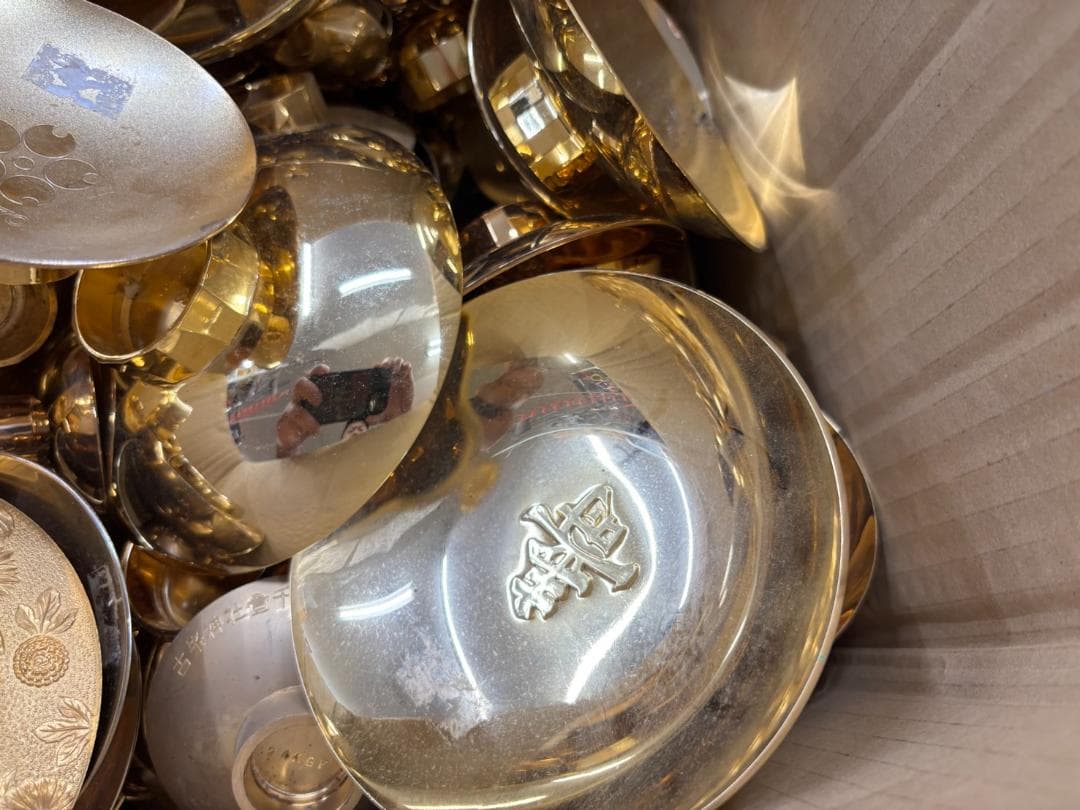 【ジャンク品】金杯まとめ売り 24KGP 金メッキ 総重量約12.65kg