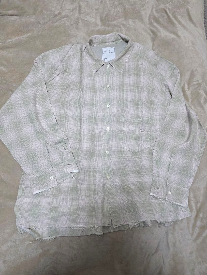 ANCELLM OMBRECHECK SHIRT ピンク サイズ2 25SS